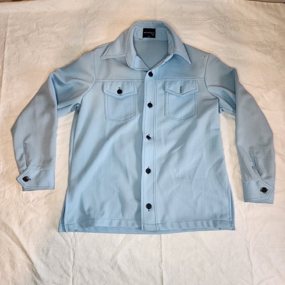 Vintage Michael Grey ltd Long Sleeve Powder Blue-1970's